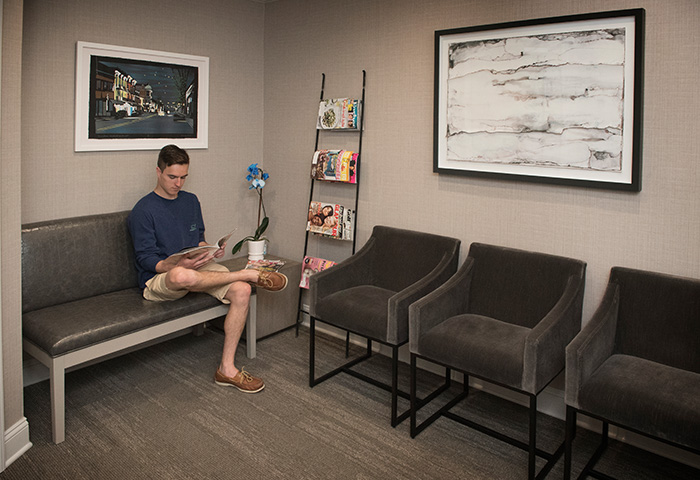 patient sitting in waiting room